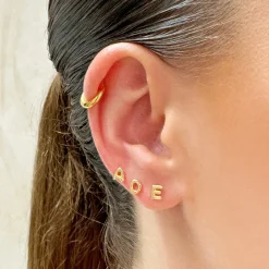 Alphabet Gold Single Stud