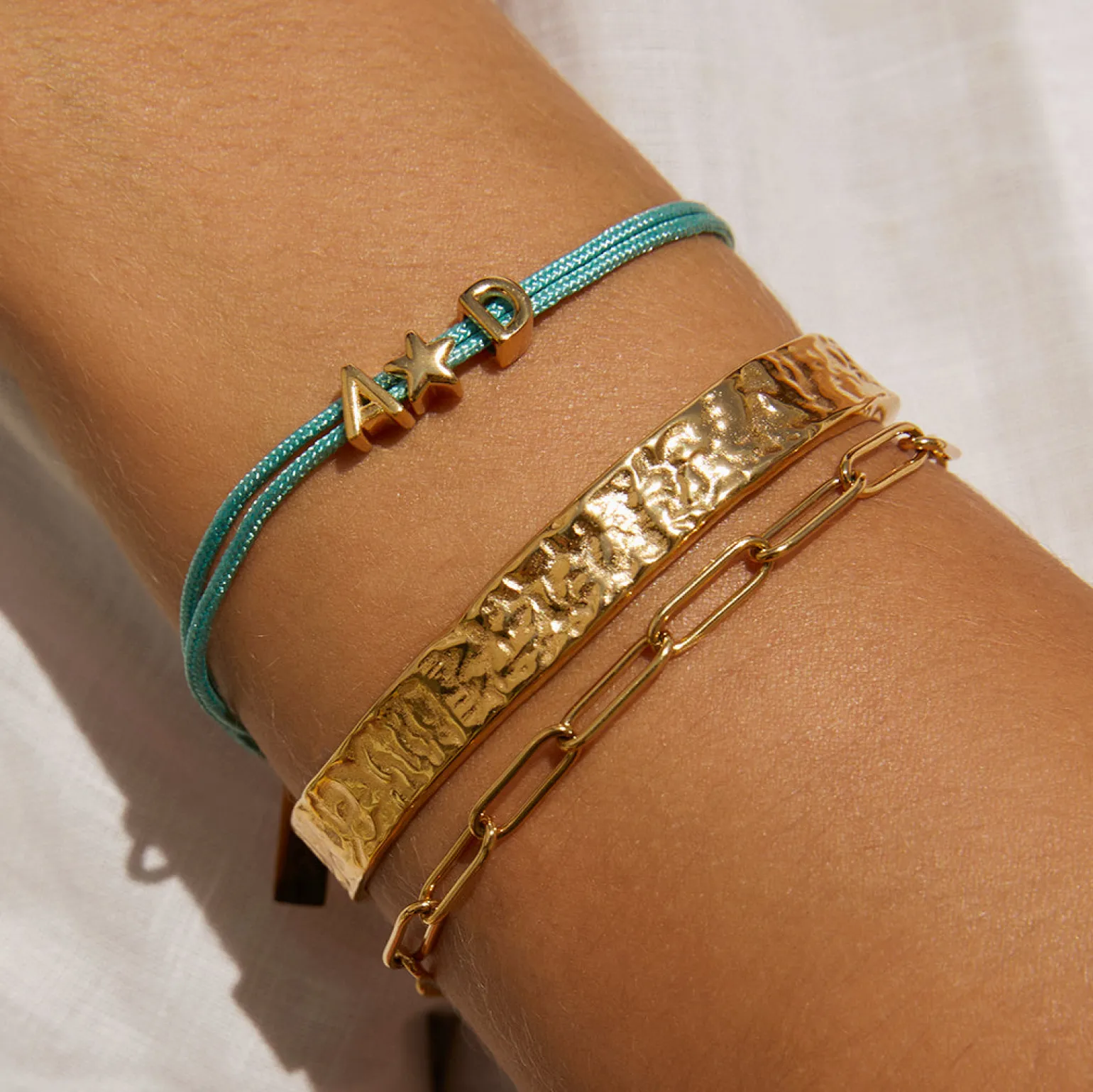 Alphabet String Bracelet - Sky