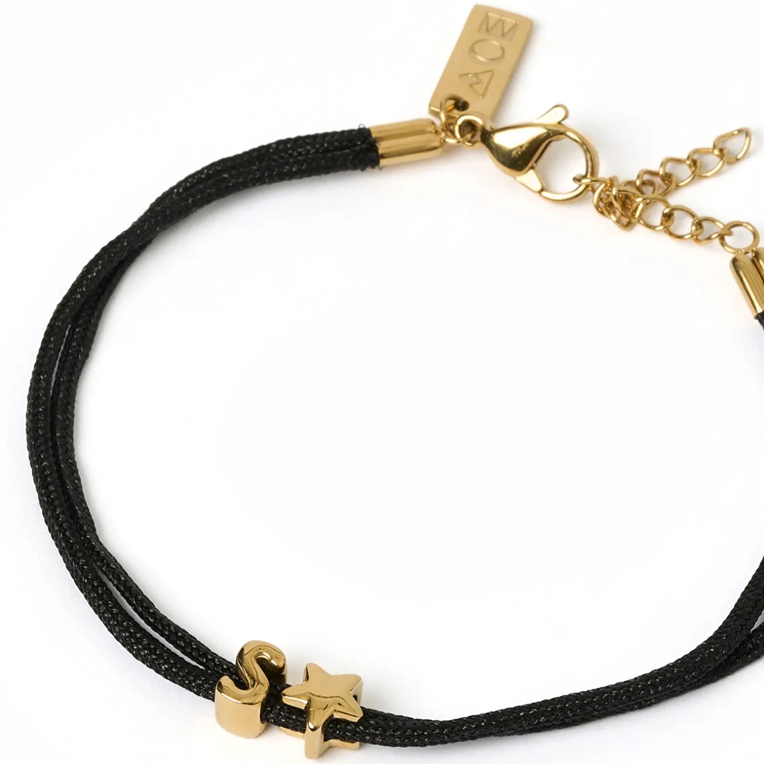 Alphabet String Bracelet - Black