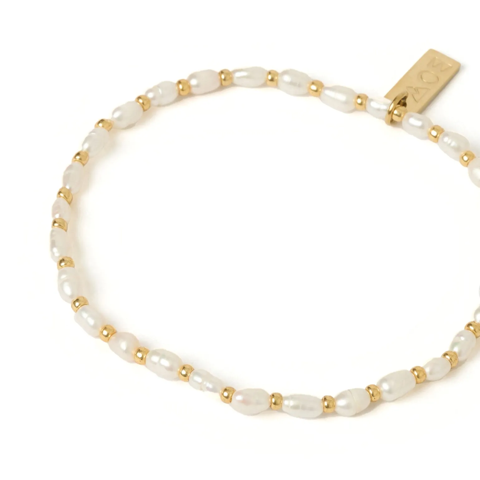 Amber Pearl and Gold Bracelet