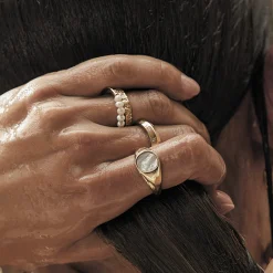 Amira Gold and Pearl Ring