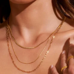 Amour Triple Gold Necklace