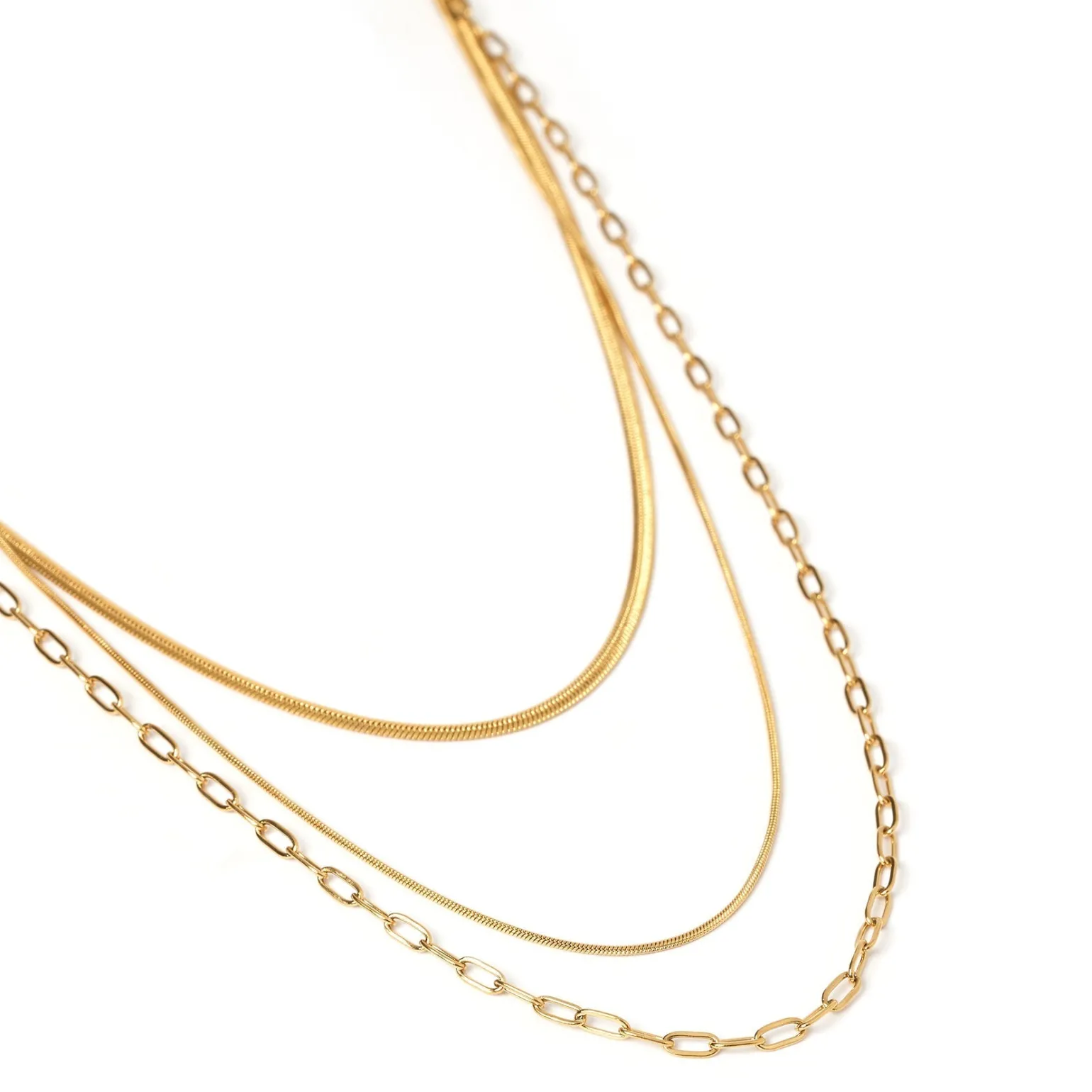 Amour Triple Gold Necklace
