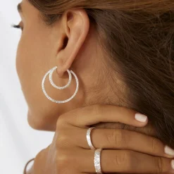 Arabella Silver Hoop Earrings