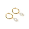 Augusta Gold Hoop & Freshwater Pearl Earrings