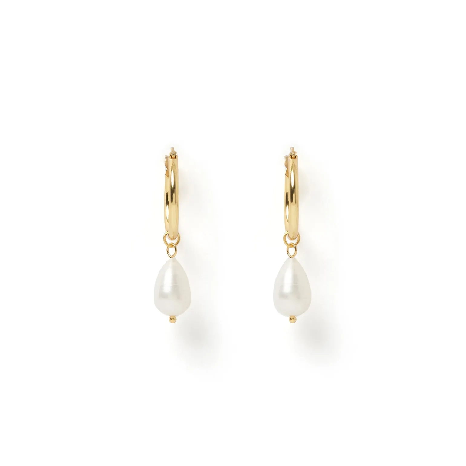 Augusta Gold Hoop & Freshwater Pearl Earrings