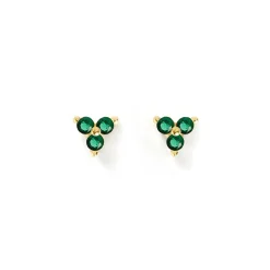 Cassia Stud Earrings - Emerald