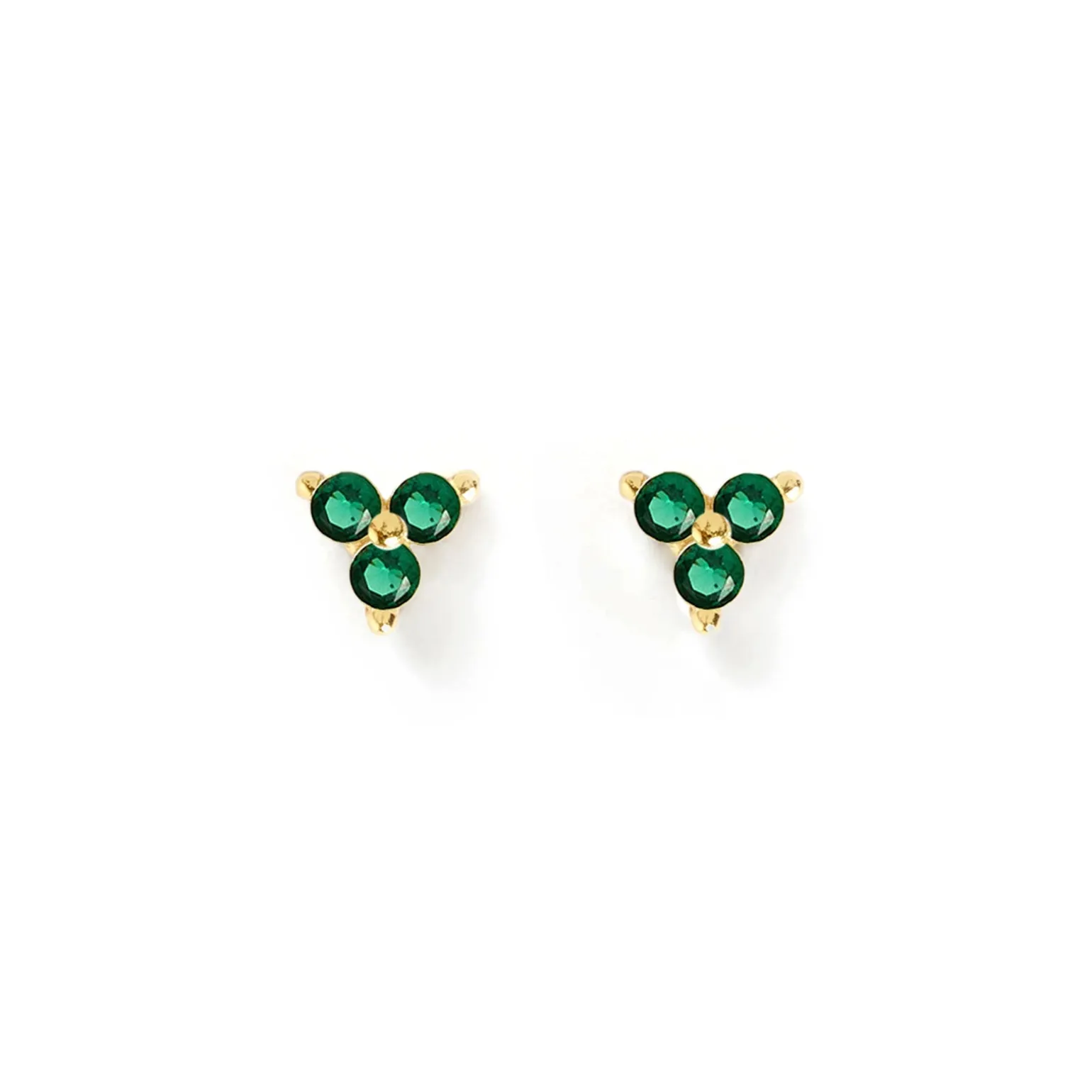 Cassia Stud Earrings - Emerald