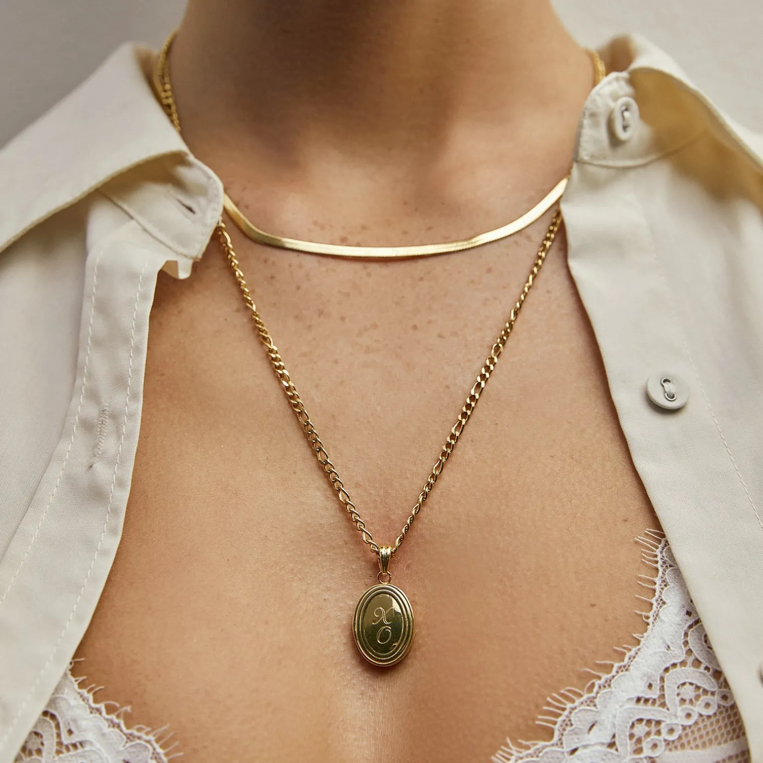 Classic Gold Locket Necklace