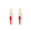 Cornicello Red Charm Earrings