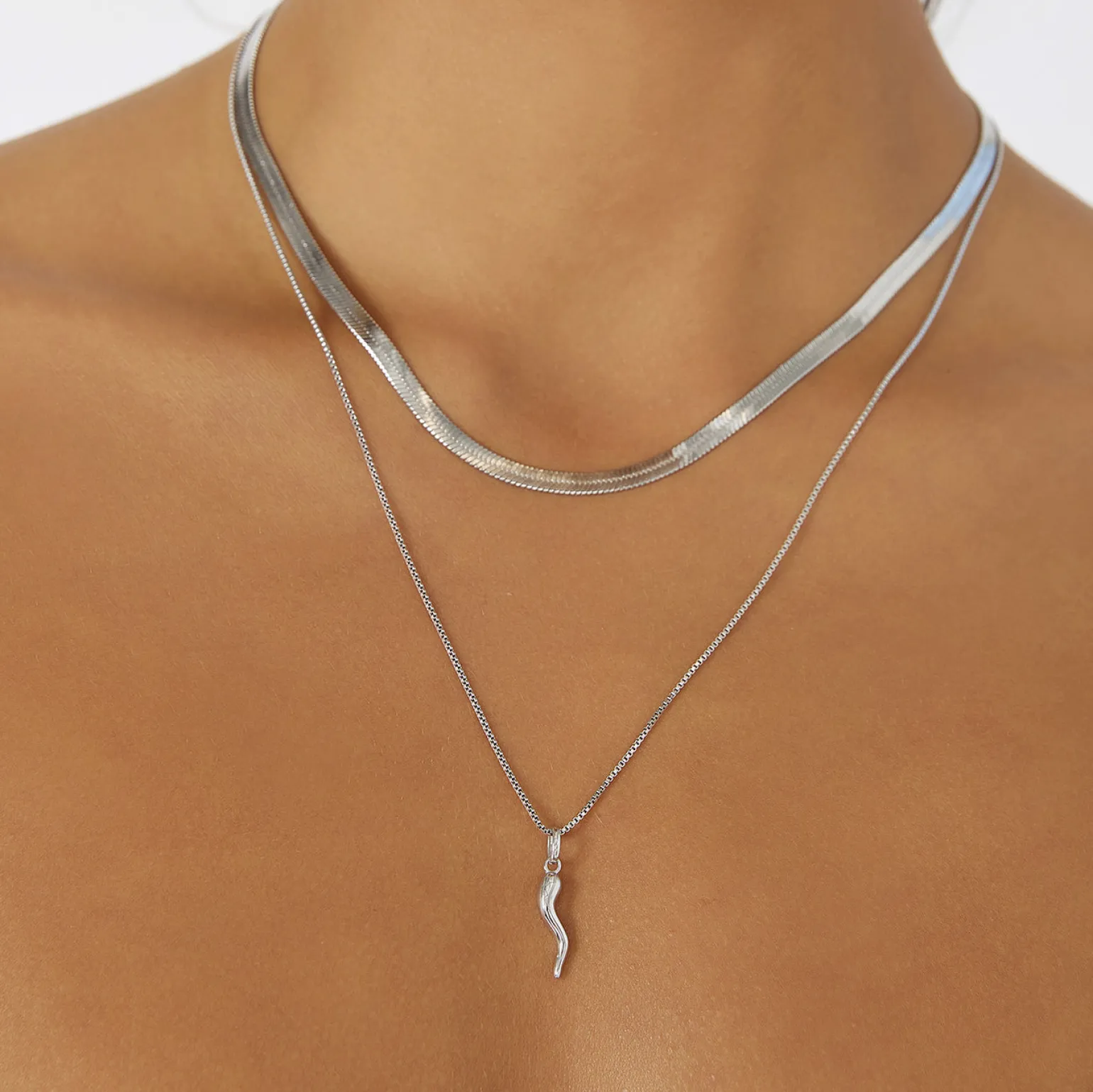 Cornicello Silver Charm Necklace