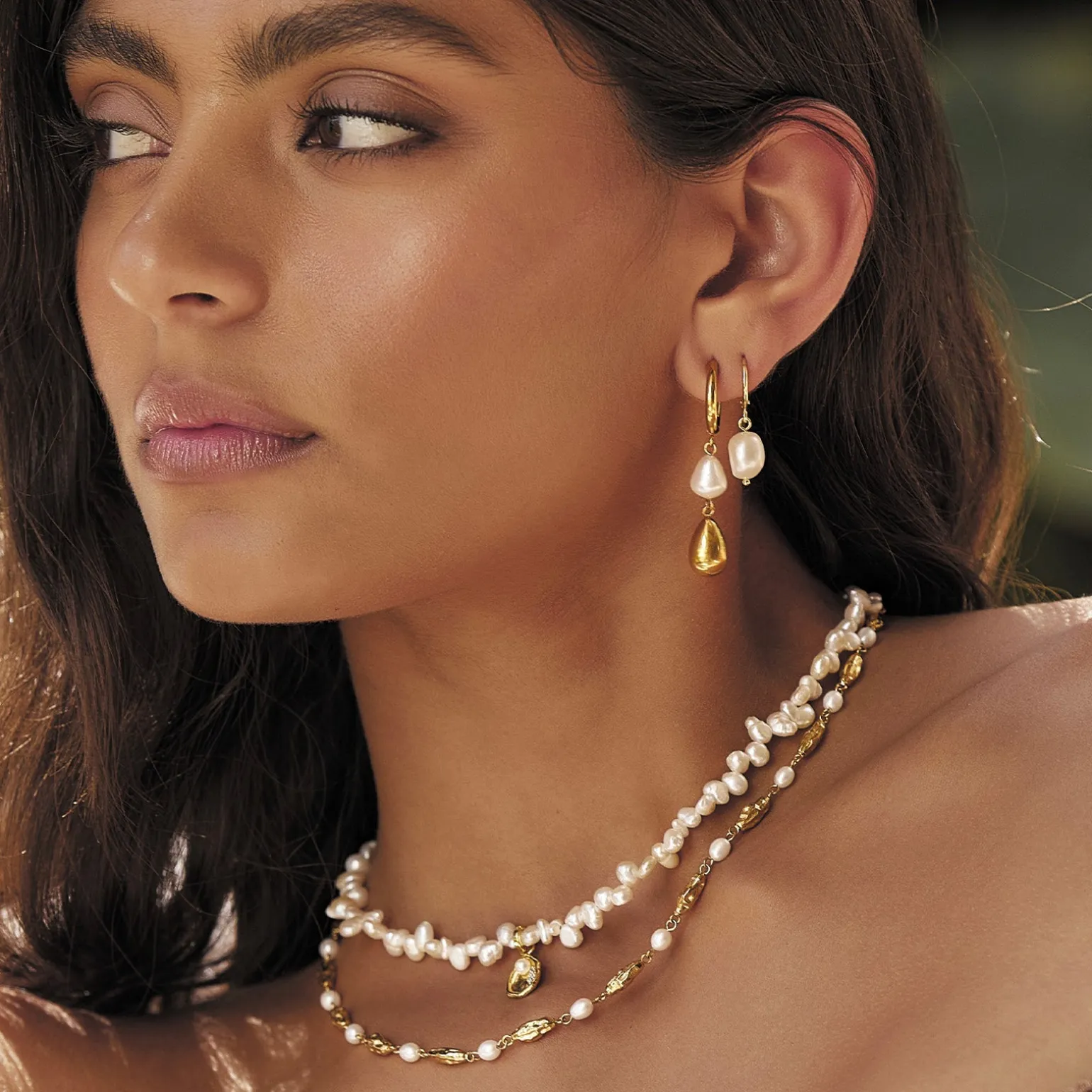 Cosette Freshwater Pearl Hoop Huggies