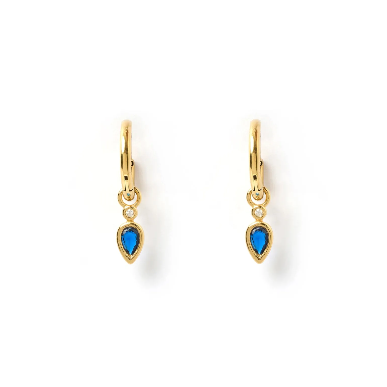 Daisy Gold Earrings - Sapphire