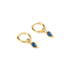 Daisy Gold Earrings - Sapphire
