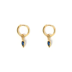 Daisy Gold Earrings - Sapphire