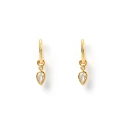 Daisy Gold Earrings - Stone