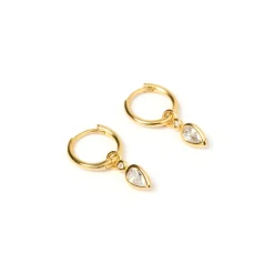 Daisy Gold Earrings - Stone