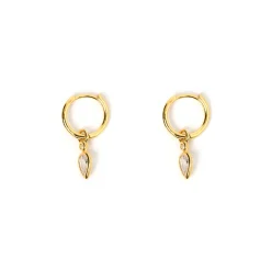 Daisy Gold Earrings - Stone