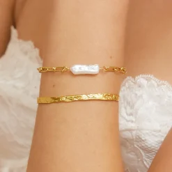 Danielle Gold and Pearl Bracelet