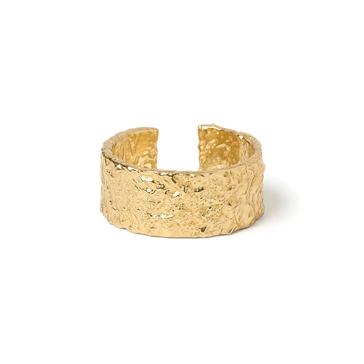 Eros Gold Textured Ring - Large