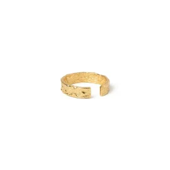 Eros Gold Textured Ring - Medium