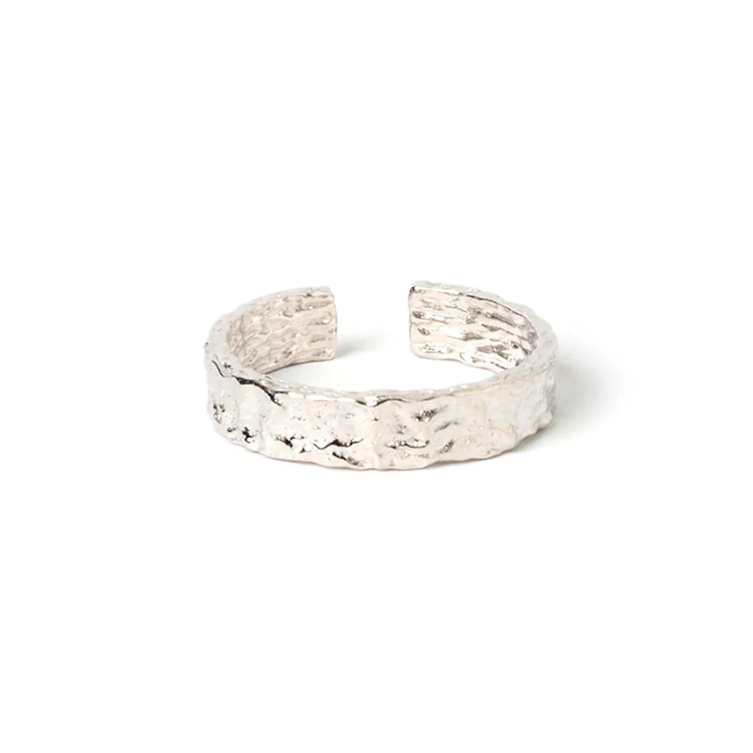 Eros Silver Textured Ring - Medium