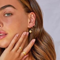 Estrella Gold & Zircon Hoop Huggies