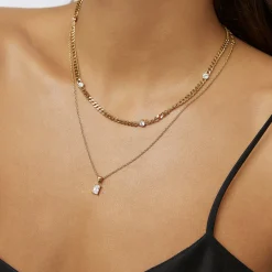 Gia Gold Necklace - Stone