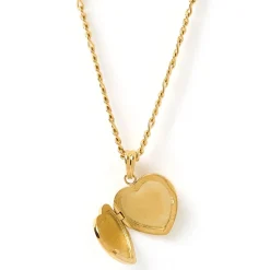 Heart Gold Locket Necklace