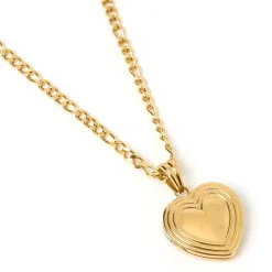 Heart Gold Locket Necklace
