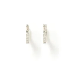 Holi Silver Huggie Earrings