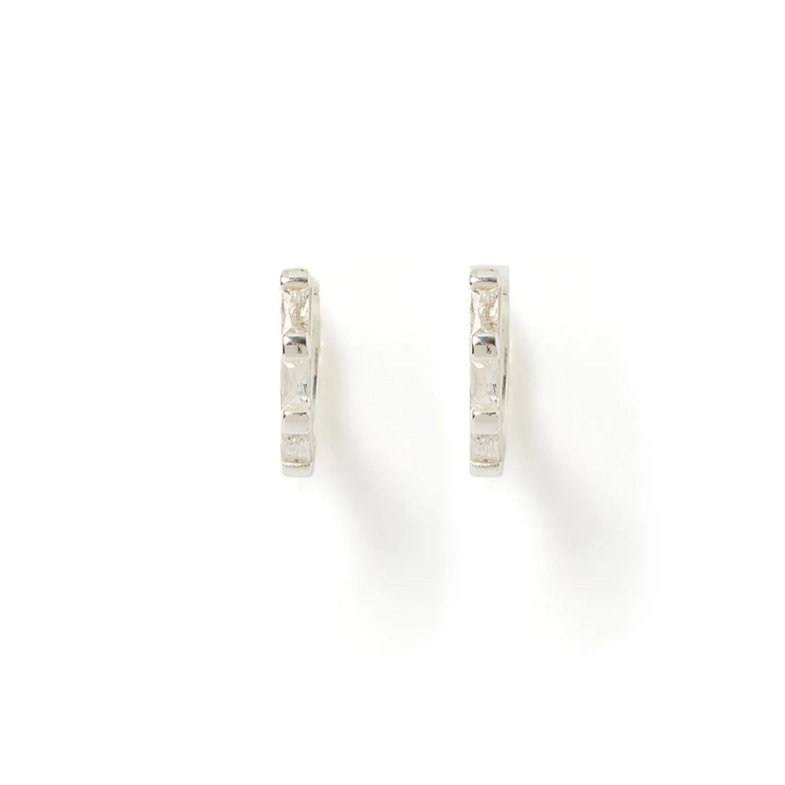 Holi Silver Huggie Earrings