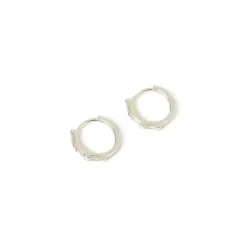 Holi Silver Huggie Earrings