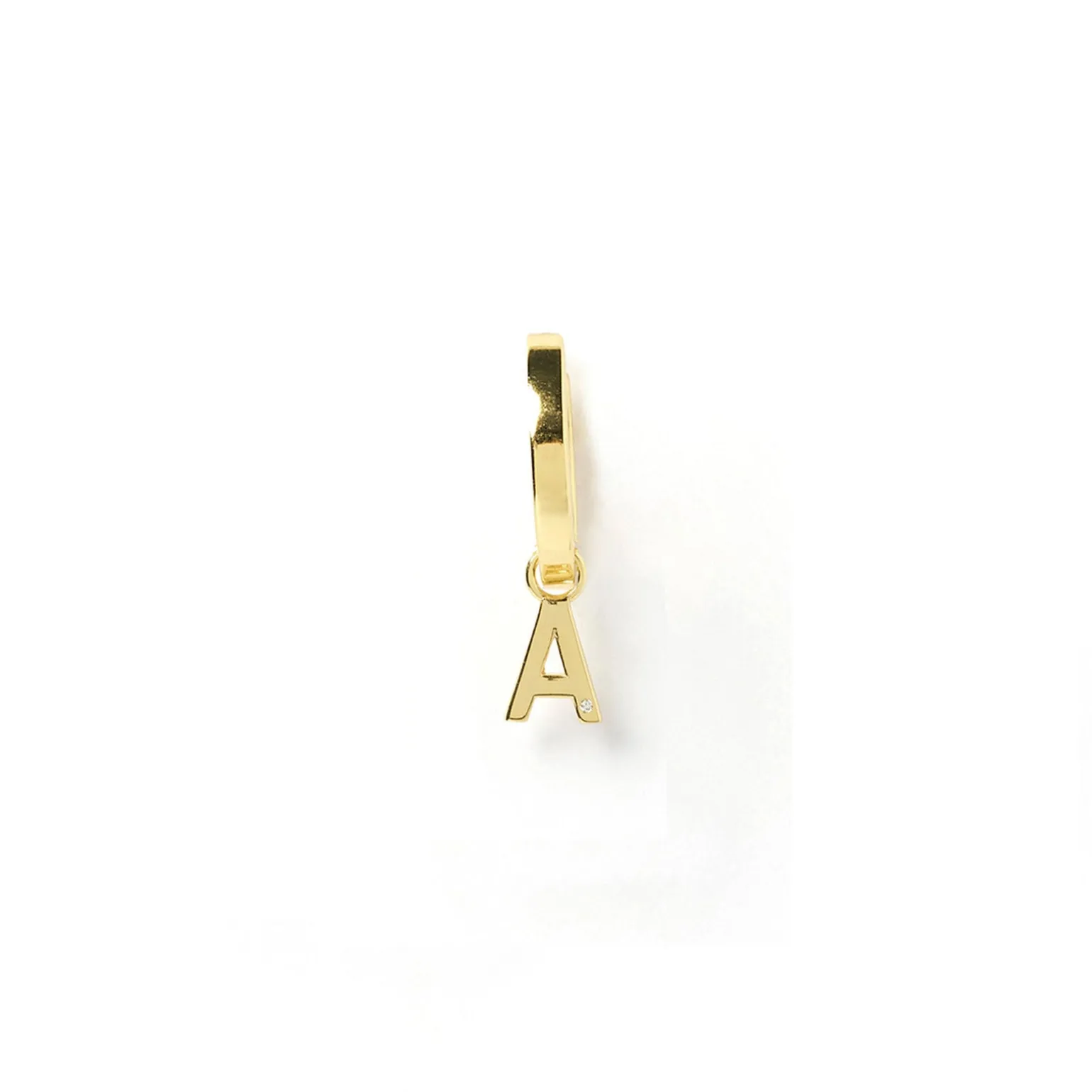 Initial Gold Charm Earring