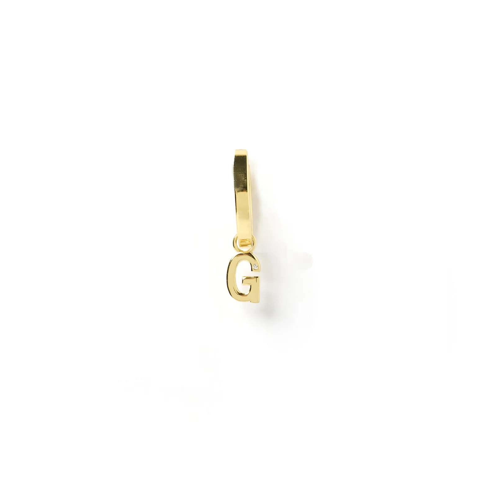 Initial Gold Charm Earring