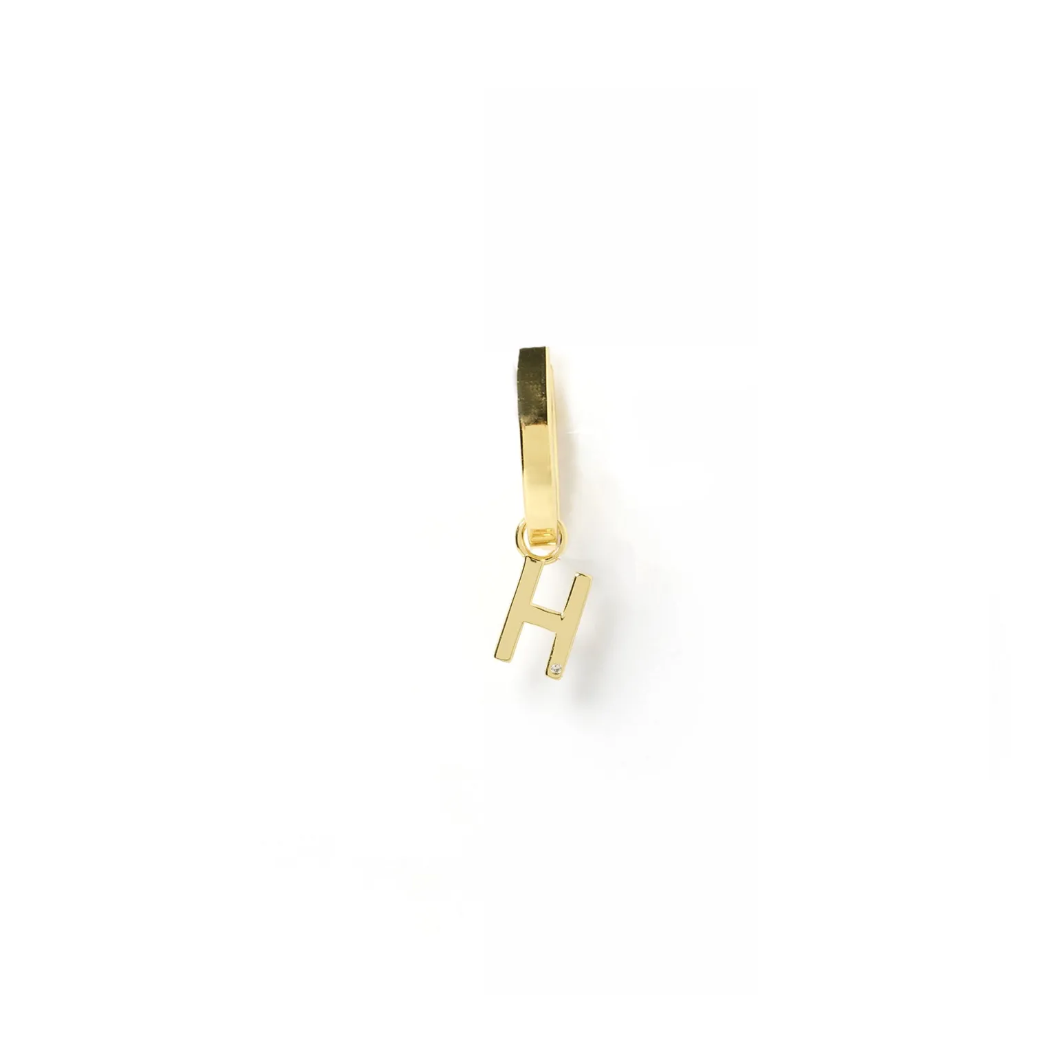 Initial Gold Charm Earring