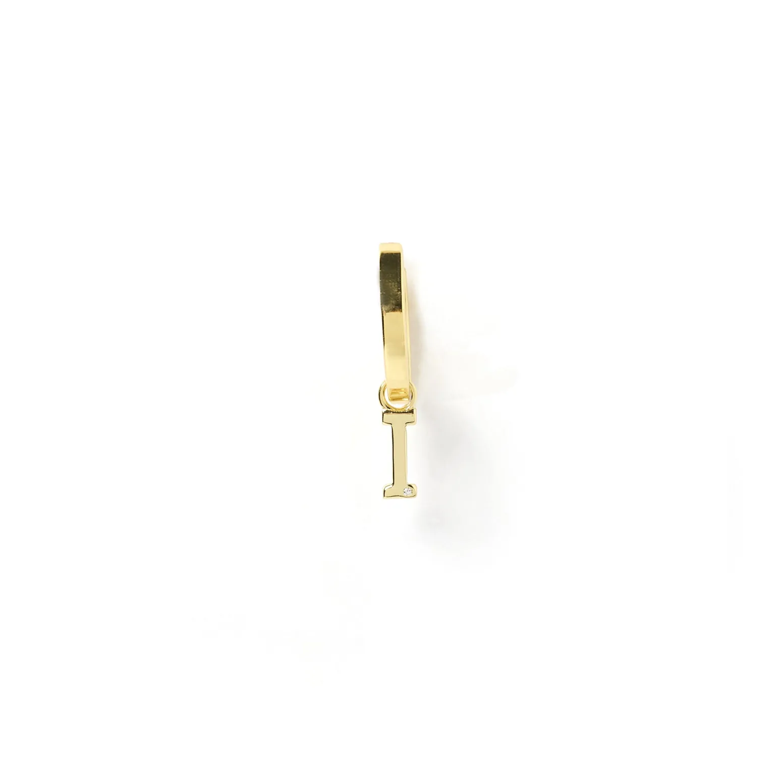 Initial Gold Charm Earring