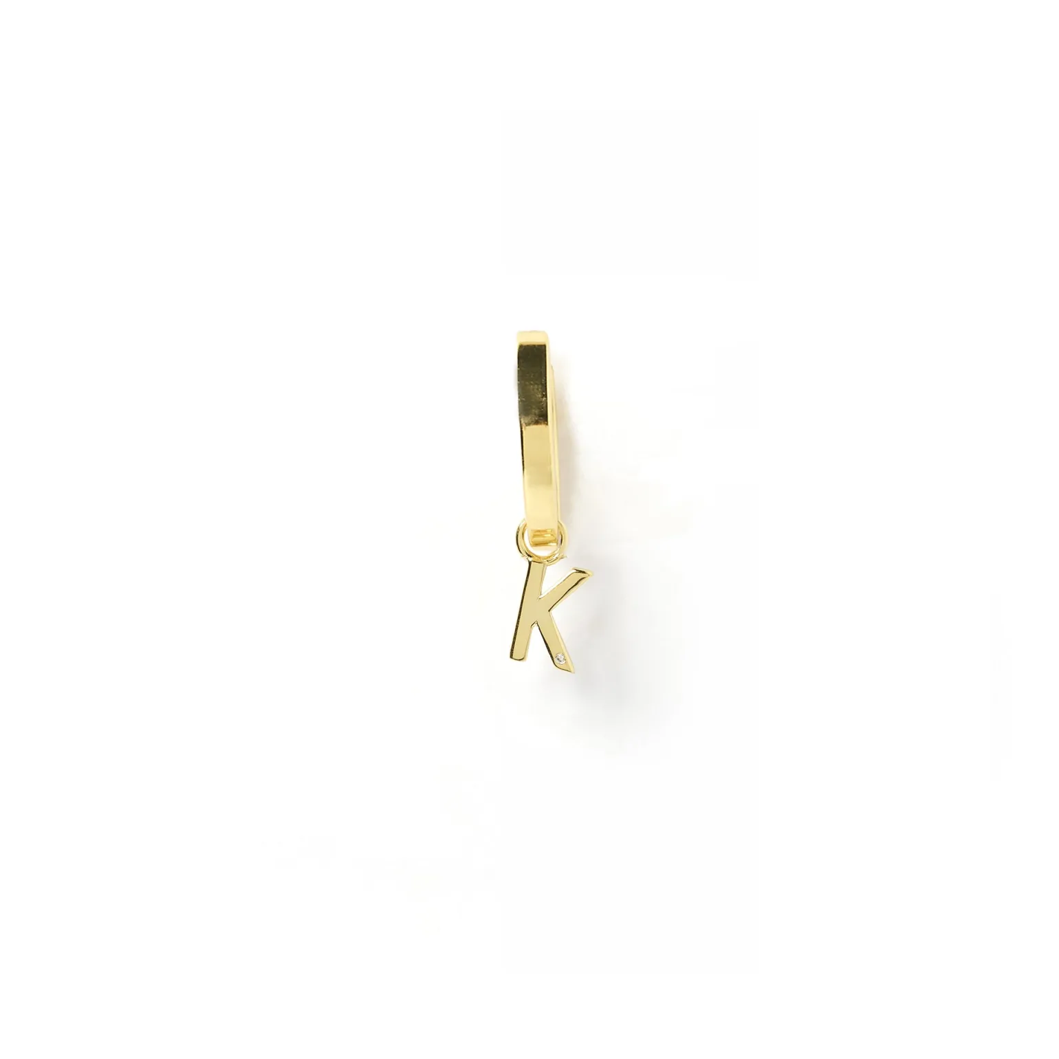 Initial Gold Charm Earring