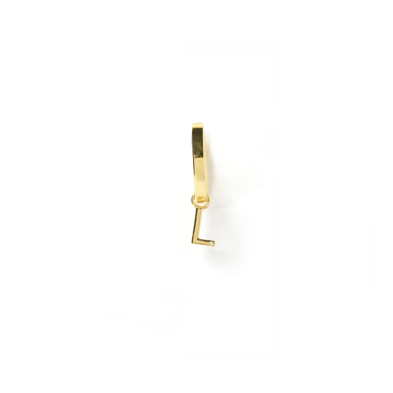 Initial Gold Charm Earring
