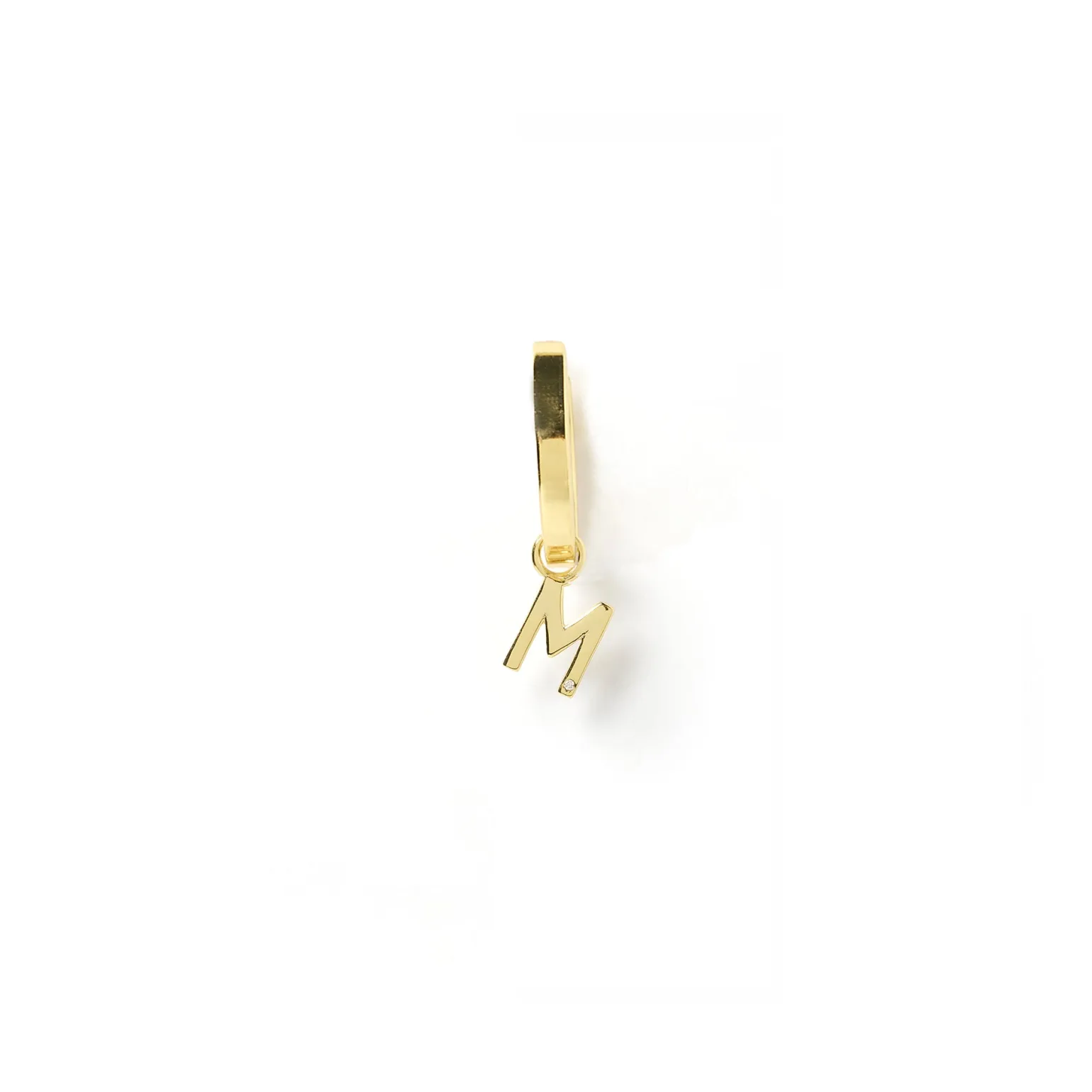Initial Gold Charm Earring