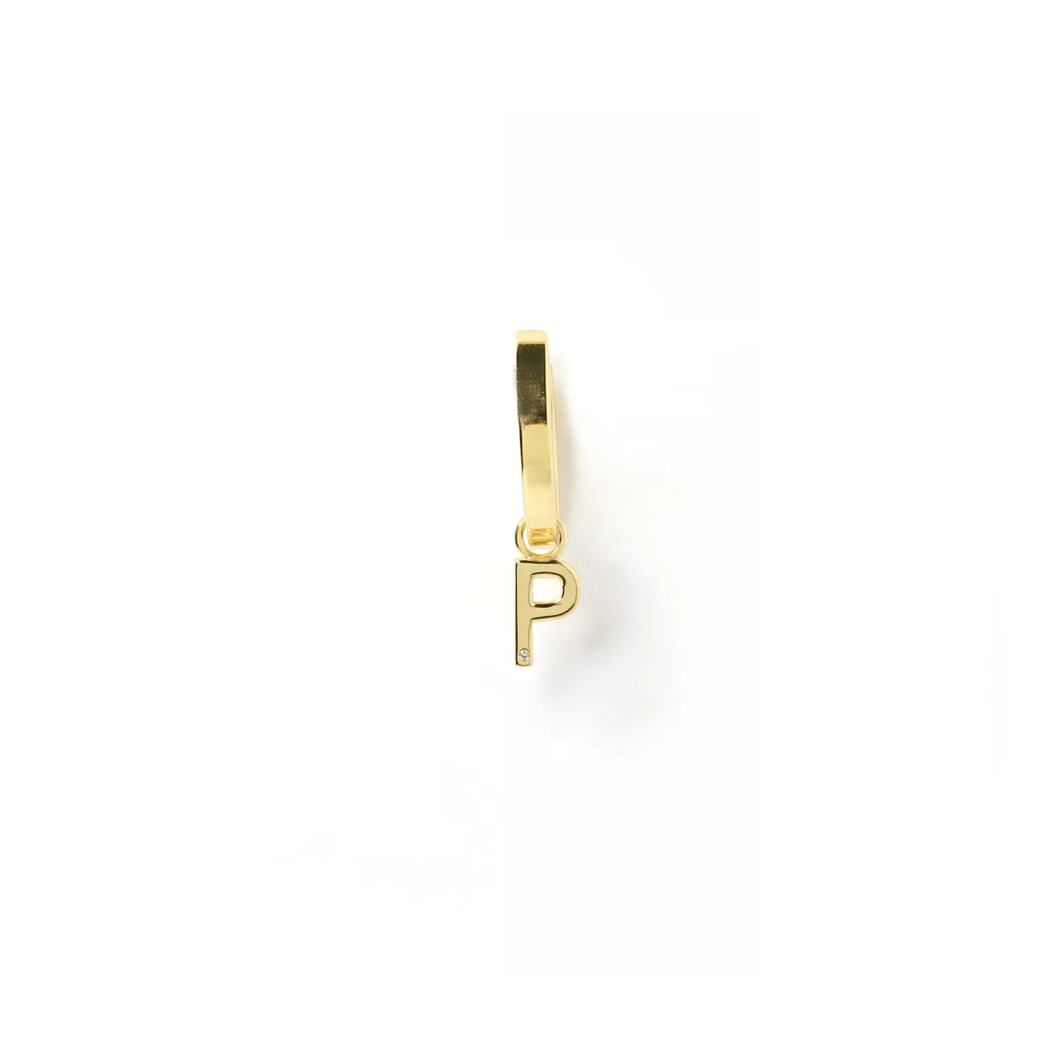 Initial Gold Charm Earring