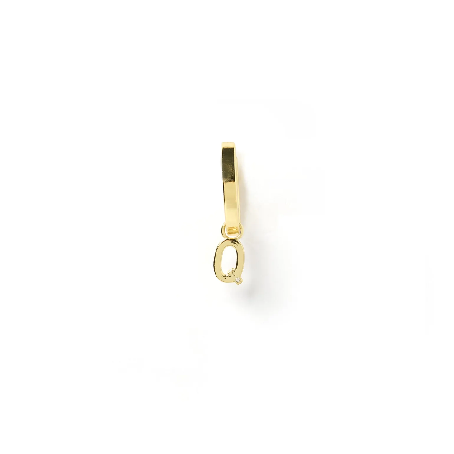 Initial Gold Charm Earring