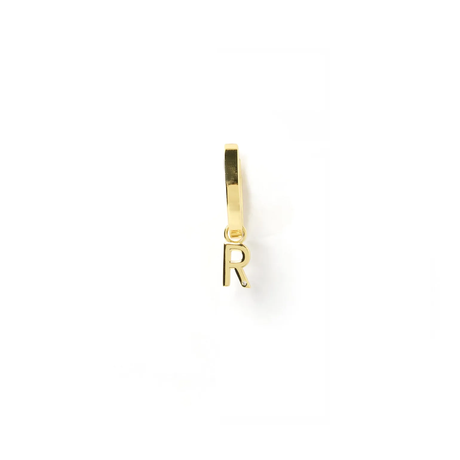 Initial Gold Charm Earring
