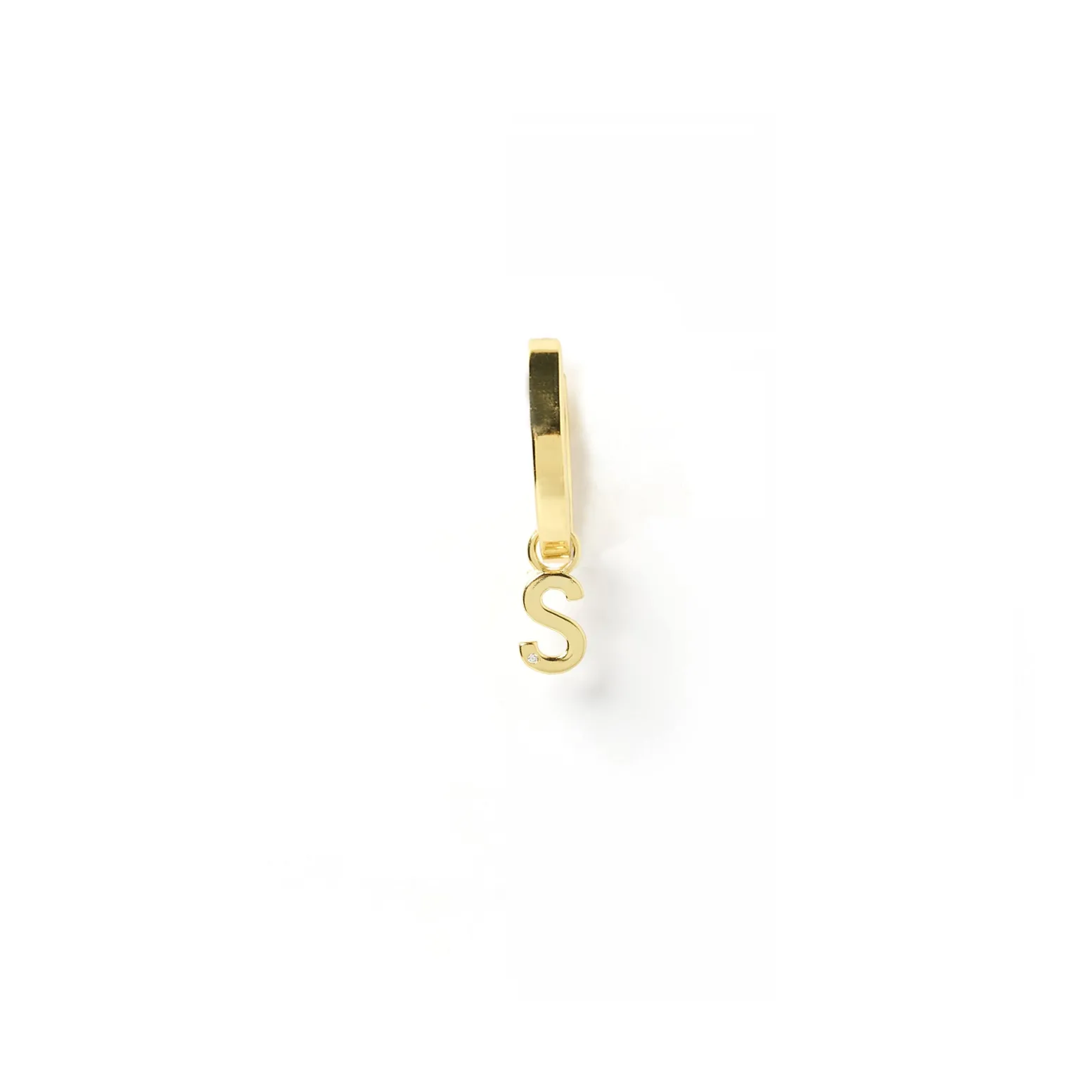 Initial Gold Charm Earring