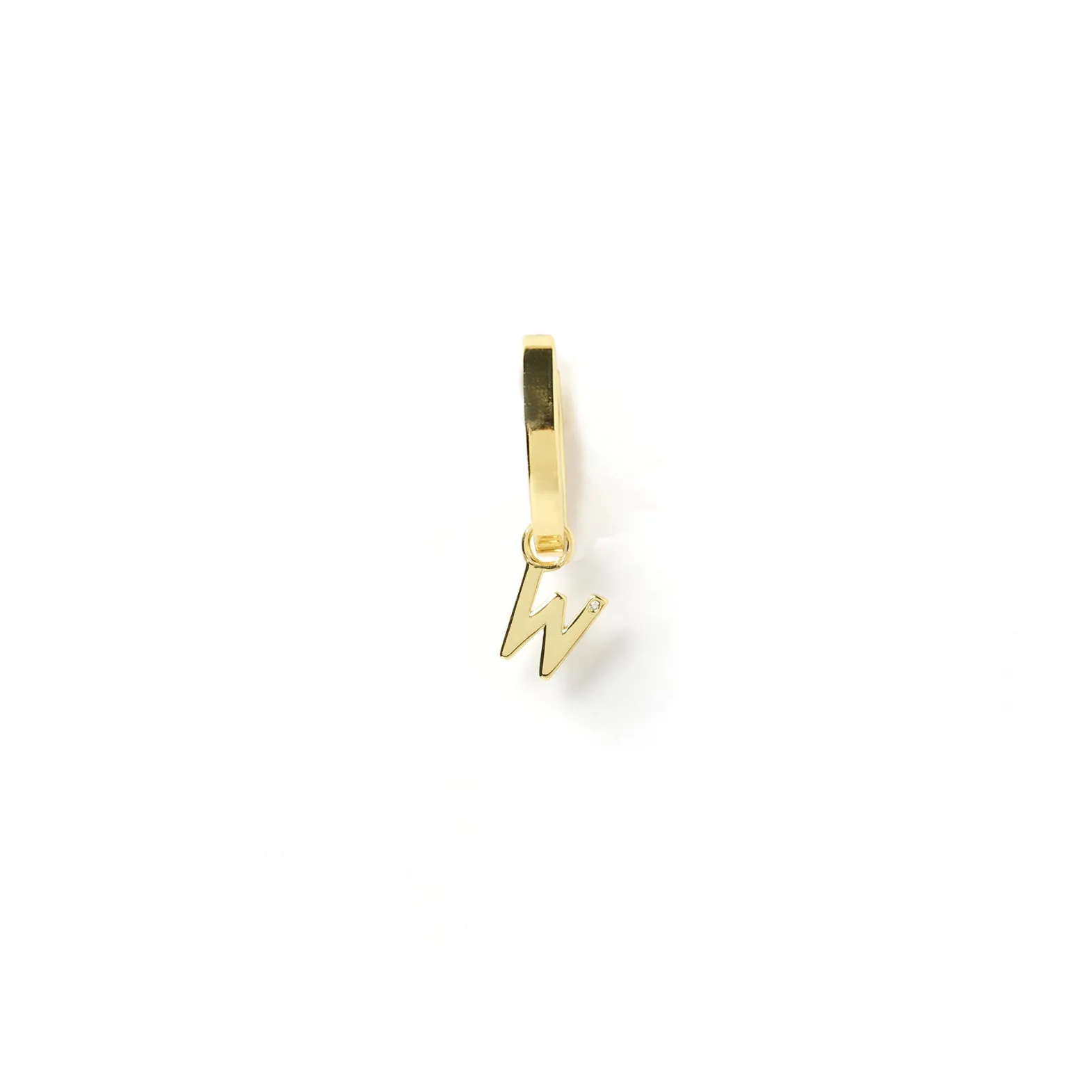 Initial Gold Charm Earring