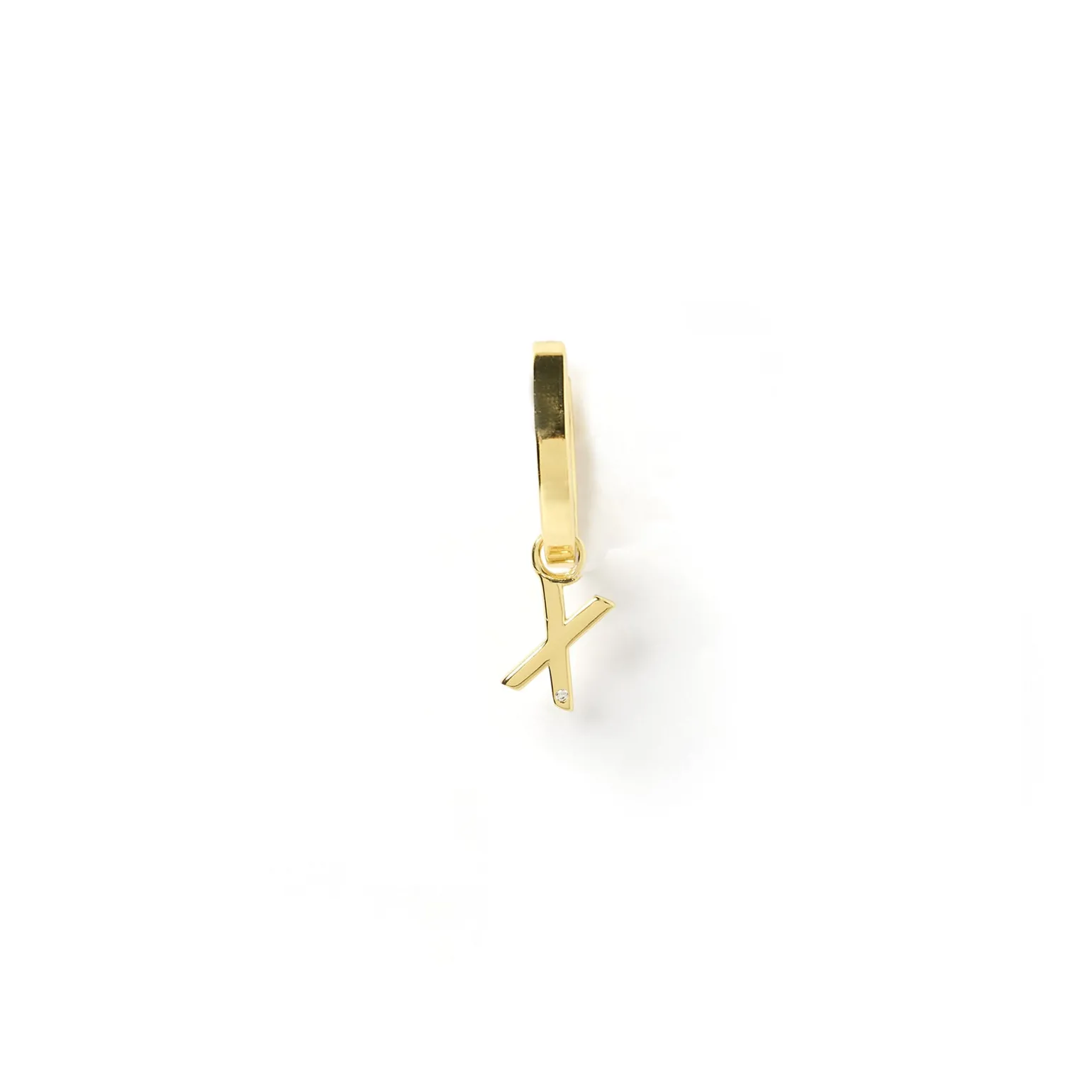 Initial Gold Charm Earring