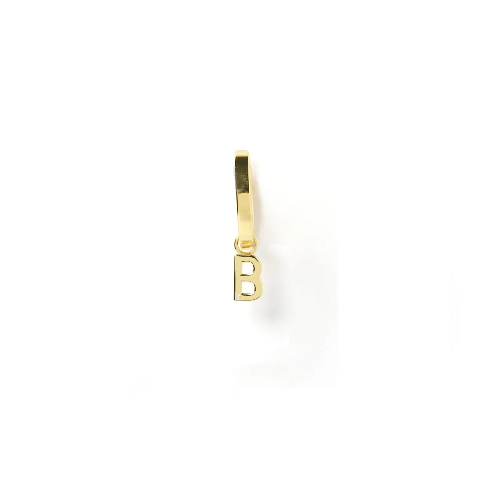 Initial Gold Charm Earring