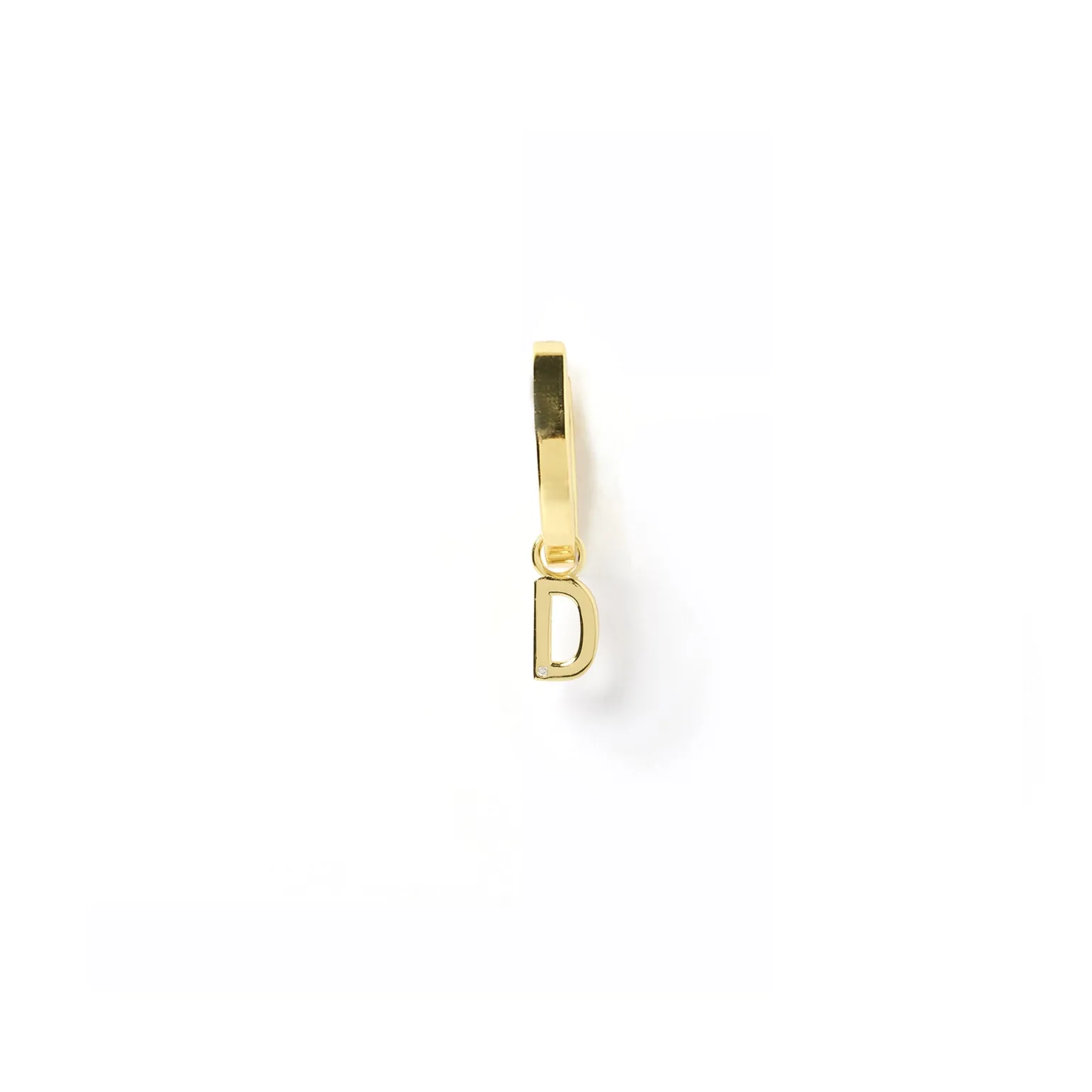 Initial Gold Charm Earring