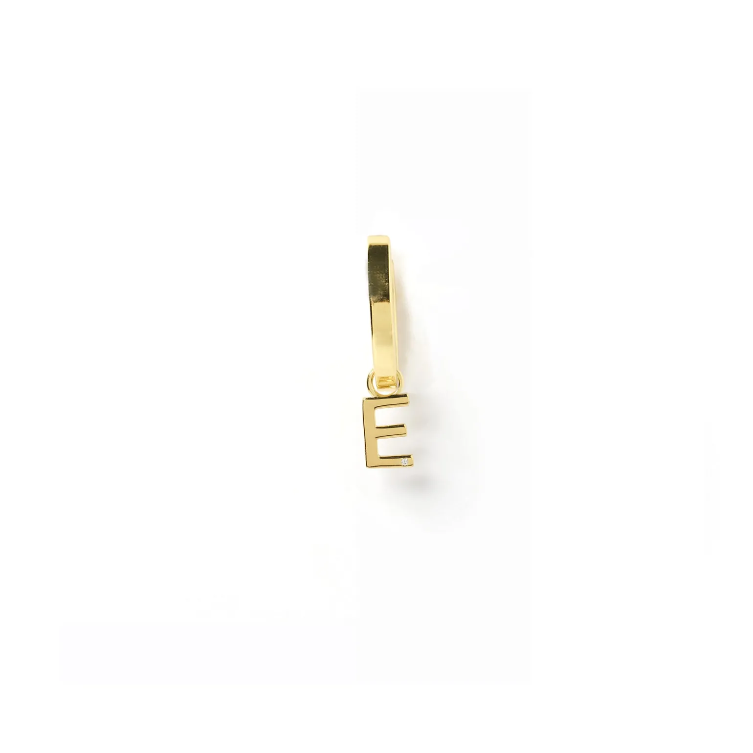 Initial Gold Charm Earring