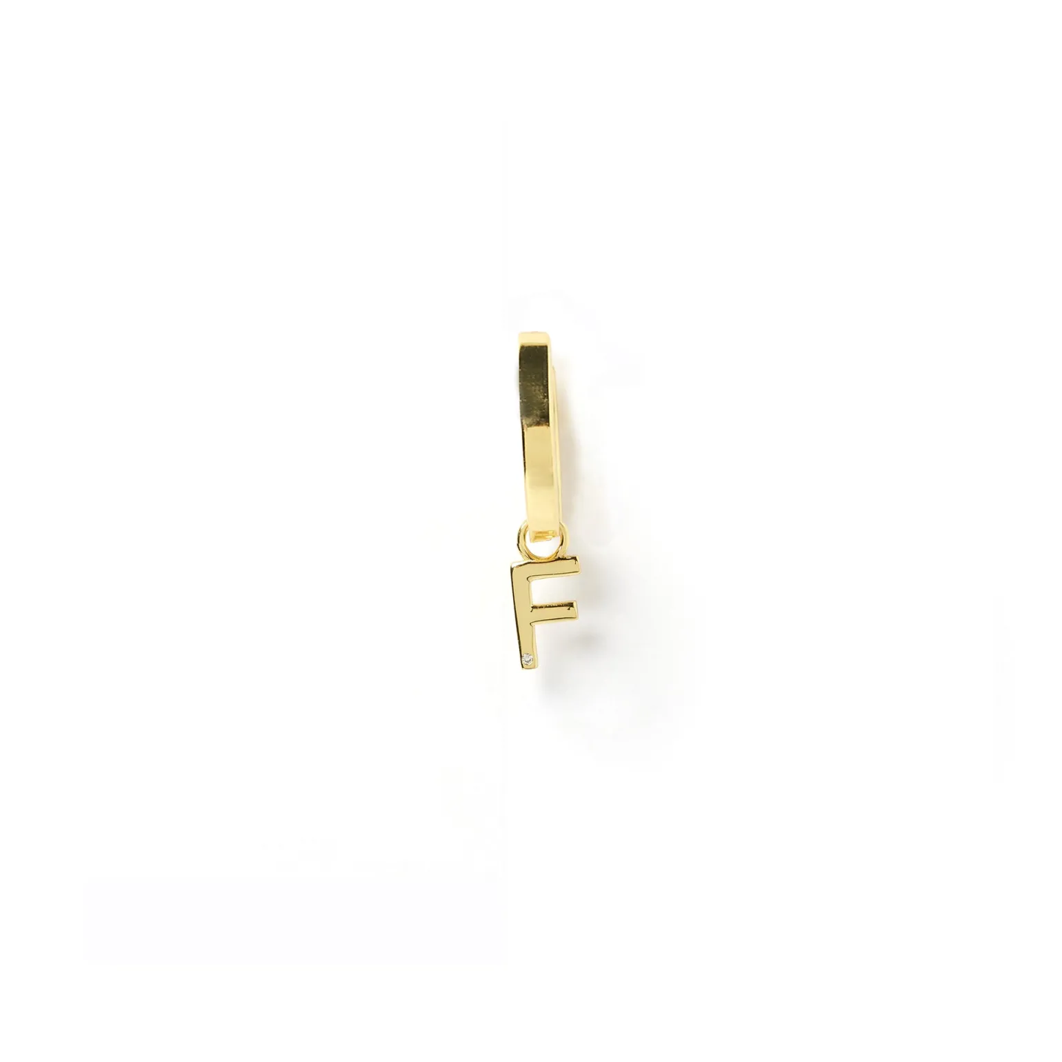Initial Gold Charm Earring